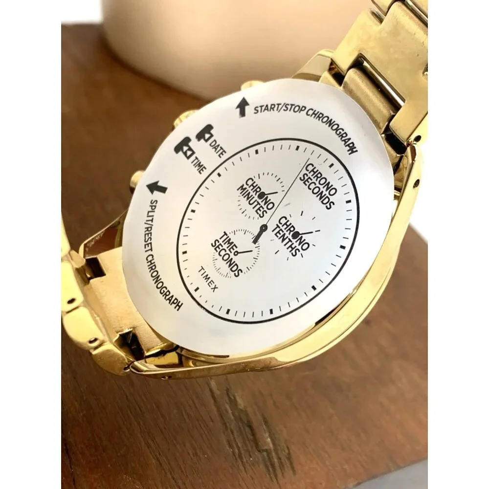 Timex Women's Watch TW2V57800 Quartz Chronograph Gold Dial Stainless Steel 38mm